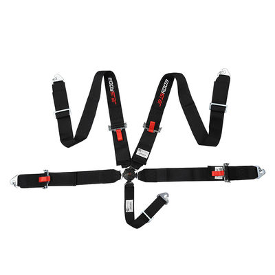 EDDYSTAR Ceinture de sécurité en nylon à cinq points Noir Couleur harnais de course à cinq points