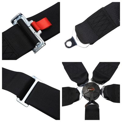 EDDYSTAR Ceinture de sécurité en nylon à cinq points Noir Couleur harnais de course à cinq points