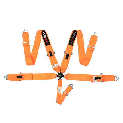EDDYSTAR Ceinture de sécurité de course en nylon orange couleur 5 points ceinture de sécurité