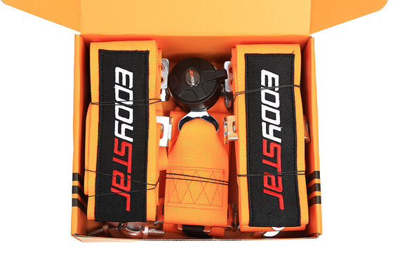 EDDYSTAR Ceinture de sécurité de course en nylon orange couleur 5 points ceinture de sécurité